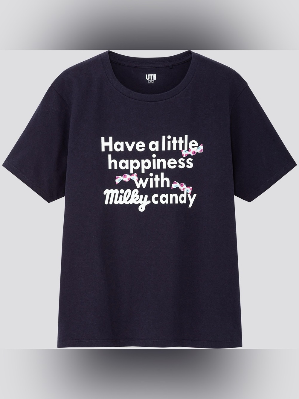 Uniqlo Japanese Fujiya Milky Candy T Shirt Navy Women’s Size Large